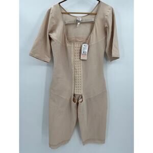 NWT Maria E Fajas Sz 3XL Beige Post Surgery Capri Shapewear w/ Sleeves Colombian